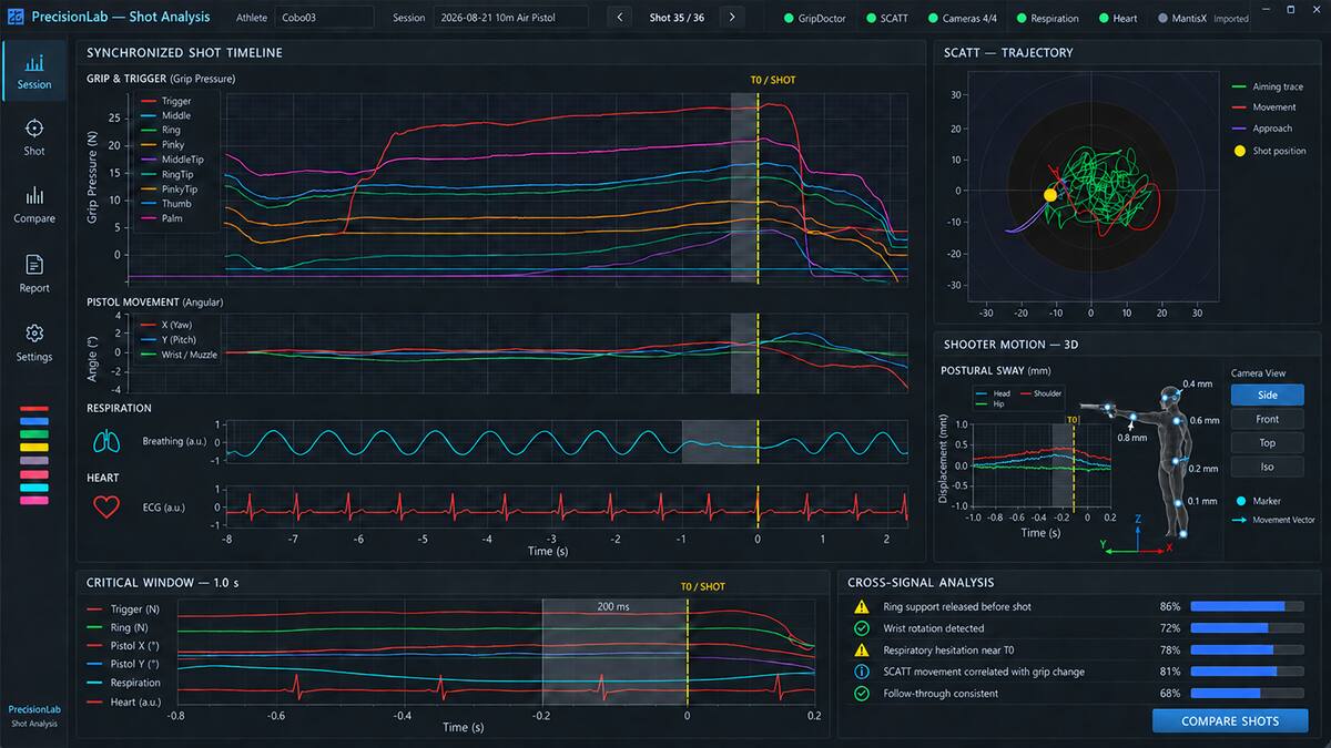 PrecisionLab shot analysis concept interface